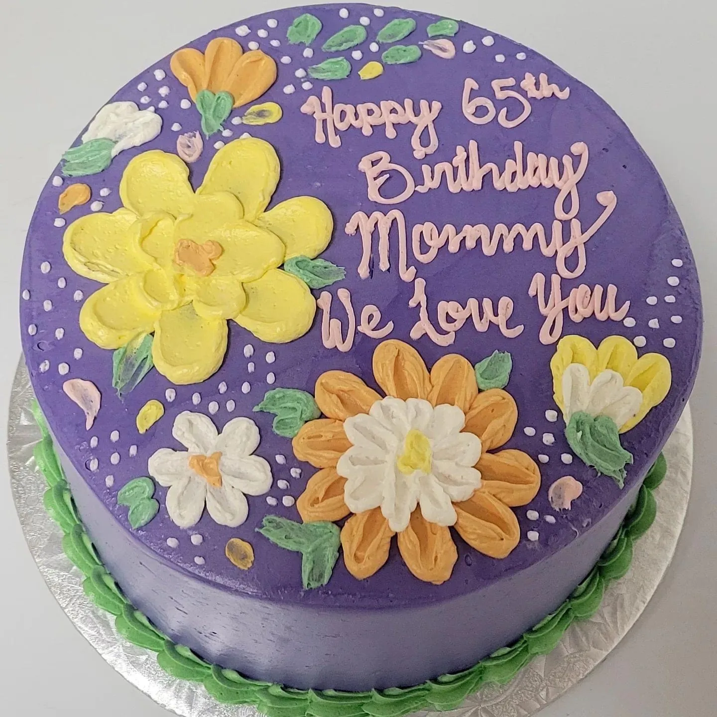 Purple Floral Mom Birthday Cake